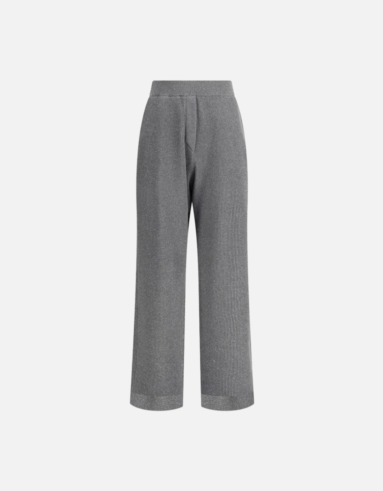 Lurex Ribbed Straight Leg Pants Women - Gray Jeans