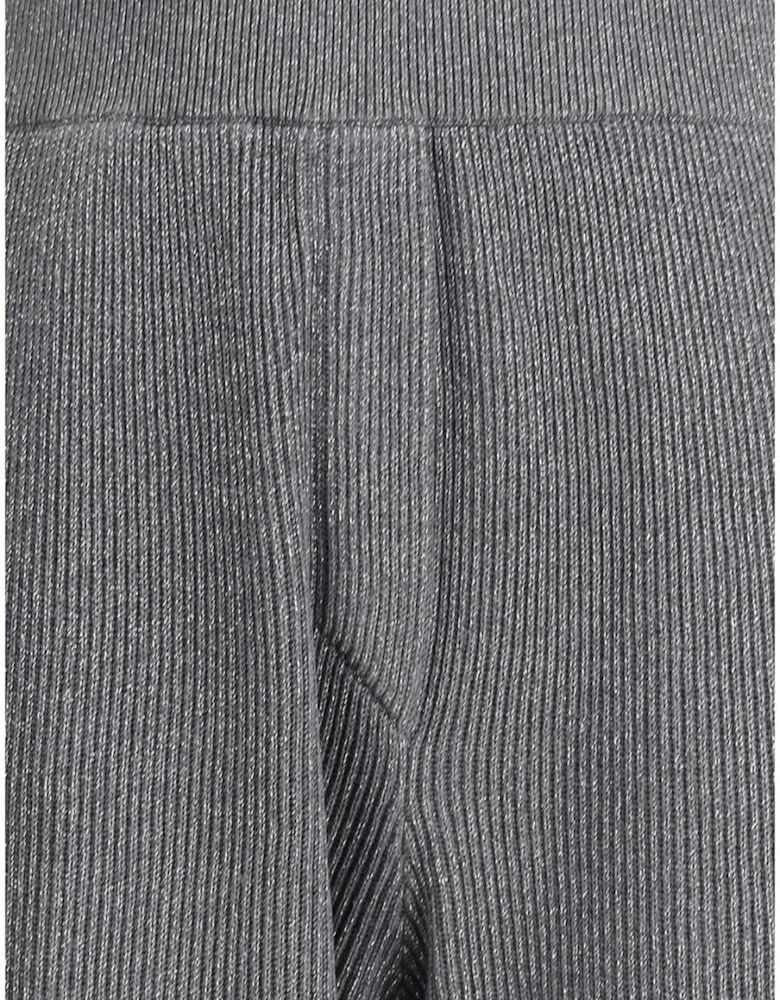 Lurex Ribbed Straight Leg Pants Women - Gray Jeans