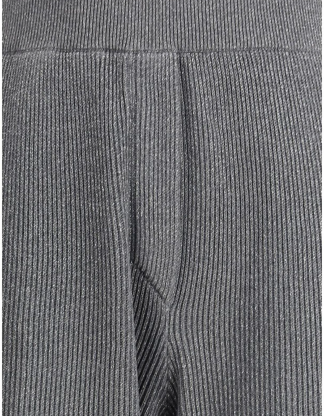 Lurex Ribbed Straight Leg Pants Women - Gray Jeans