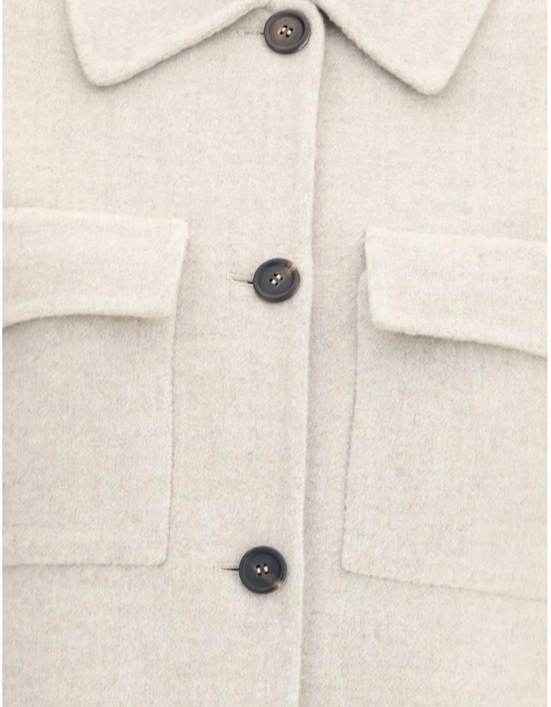 Wool Jacket with Patch Flap Pockets Women - Gray Jackets