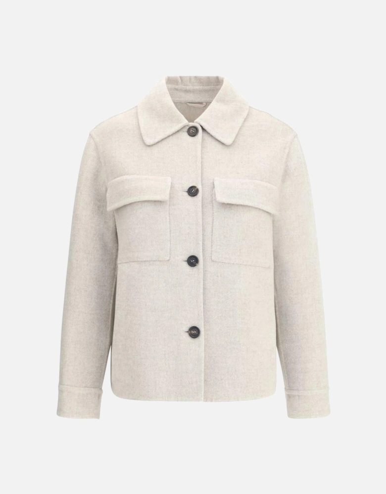 Wool Jacket with Patch Flap Pockets Women - Gray Jackets