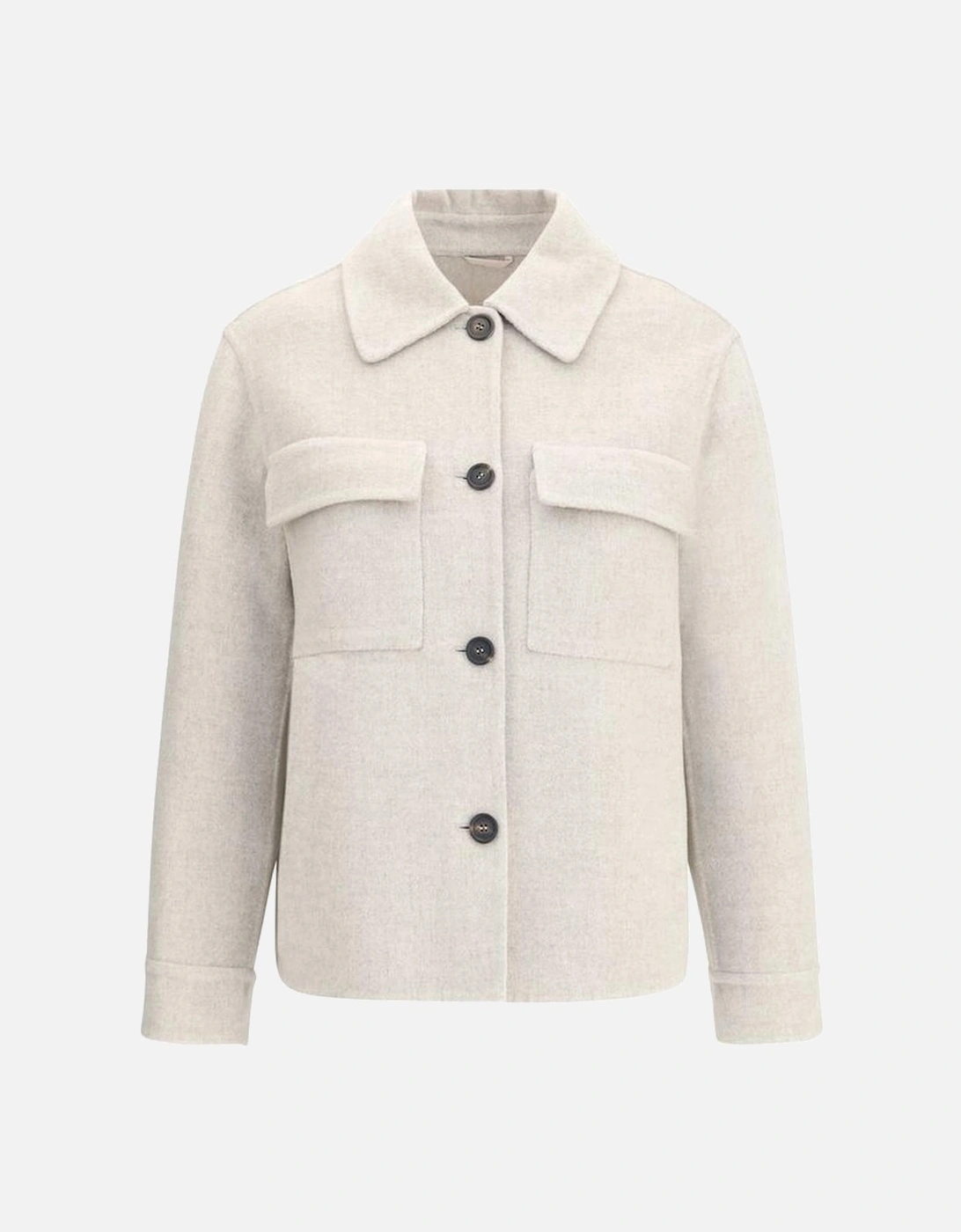 Wool Jacket with Patch Flap Pockets Women - Gray Jackets, 4 of 3