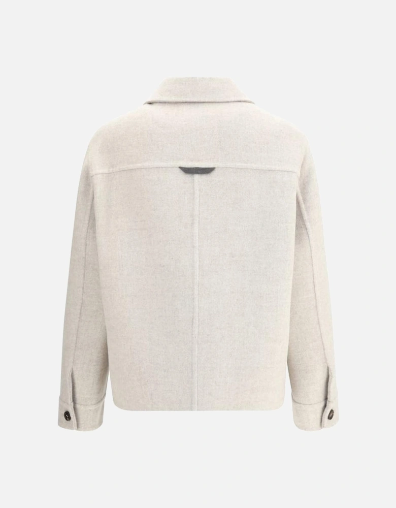 Wool Jacket with Patch Flap Pockets Women - Gray Jackets