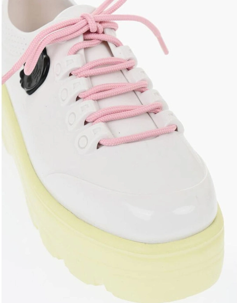 Lace-Up Platform Rubber Sole Sneakers Women - White