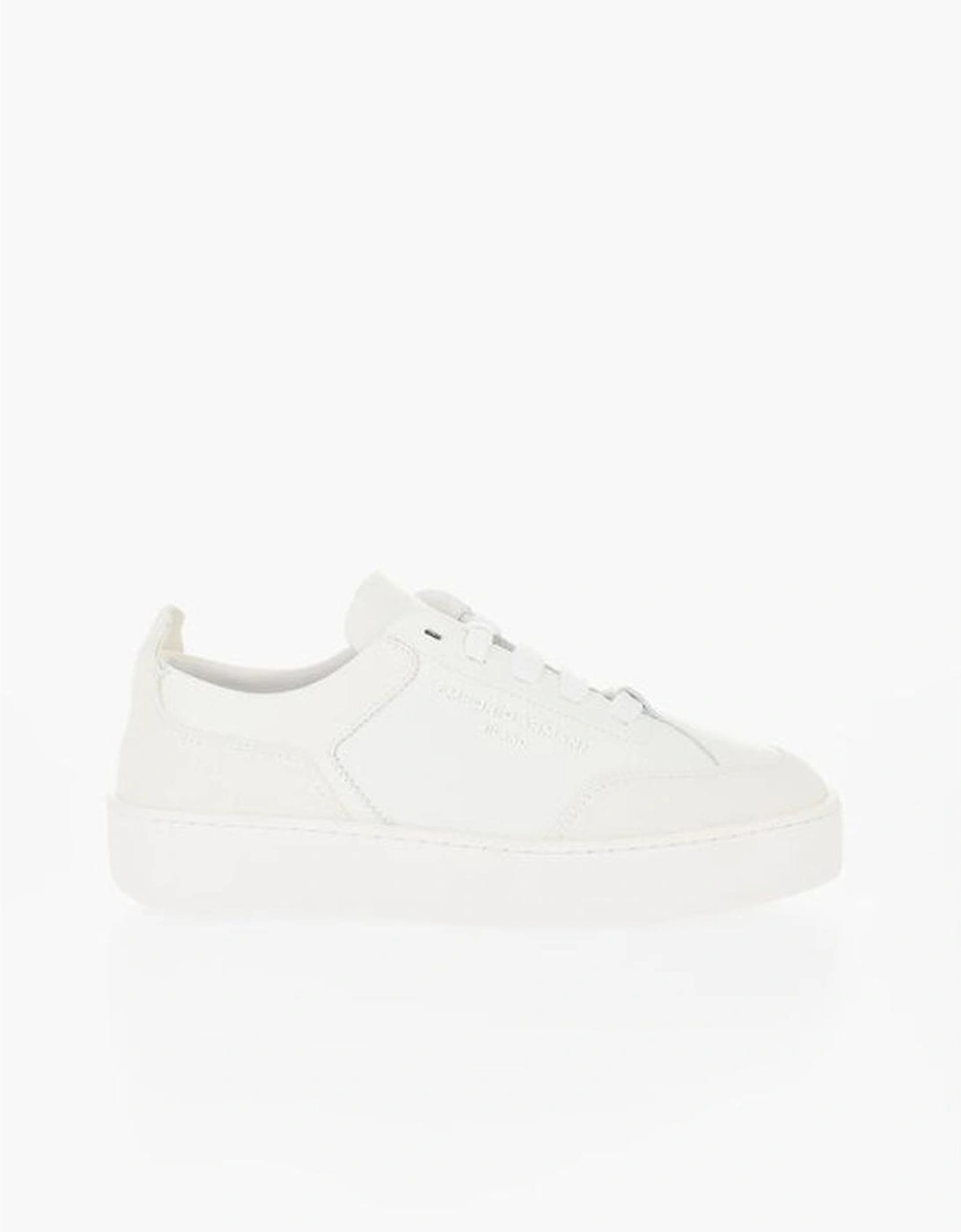 Textured Leather Lace-Up Sneakers Women - White
