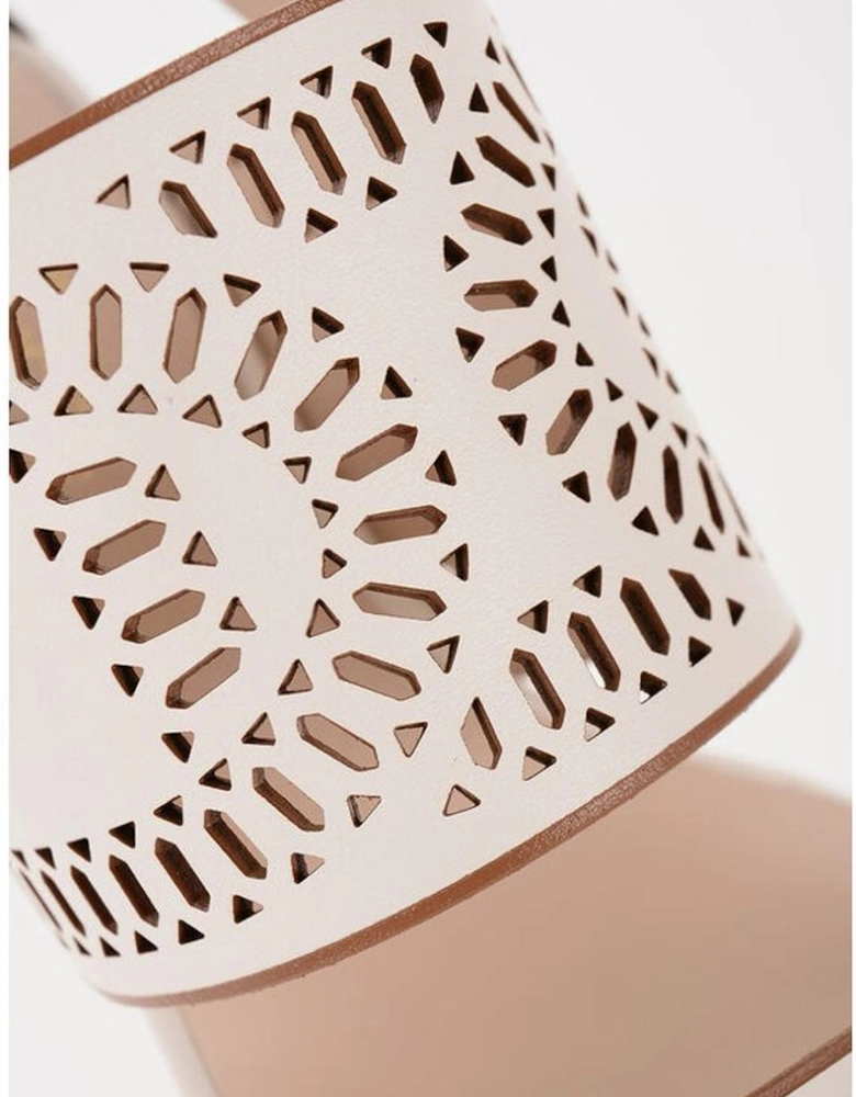 Square Toe Ankle Strap Sandals Women - White