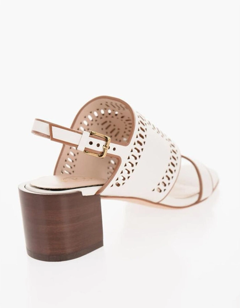 Square Toe Ankle Strap Sandals Women - White