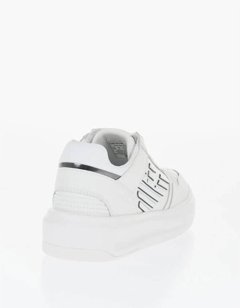 Leather Lace-Up Sneakers with Rubber Sole Women - White