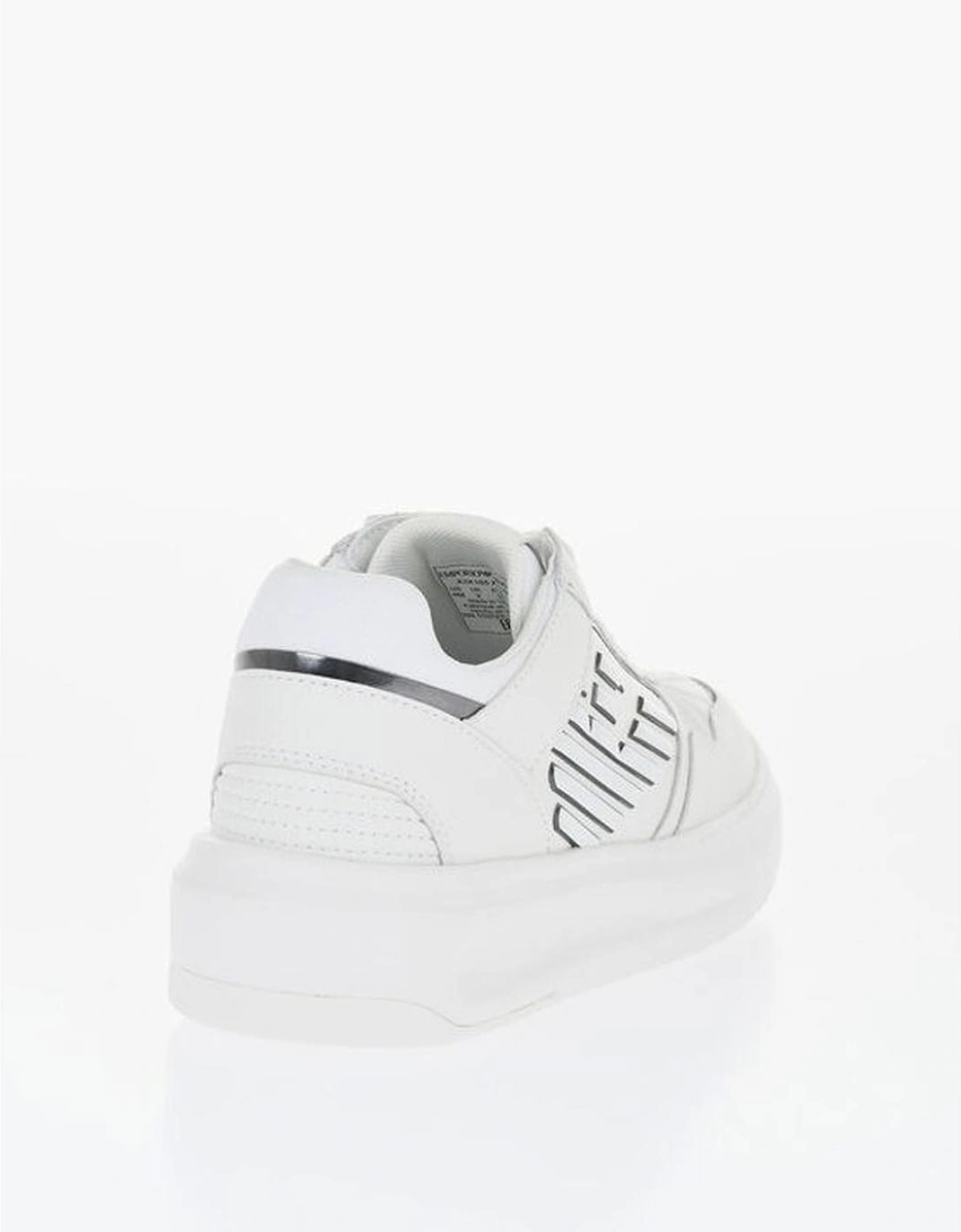 Leather Lace-Up Sneakers with Rubber Sole Women - White