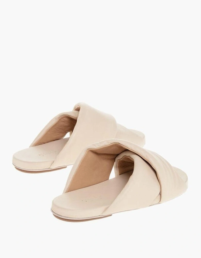Leather Slip-On Shoes Women - Beige Sandals