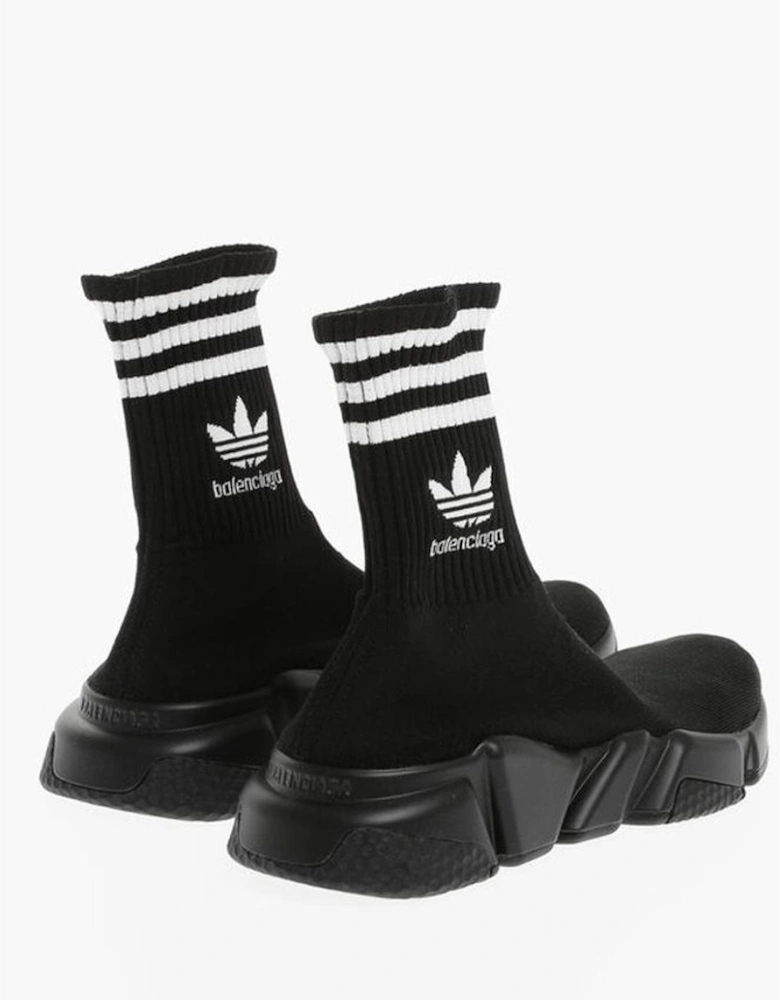 Canvas Print Rubber Sole Pull-On Sneakers Women - Black