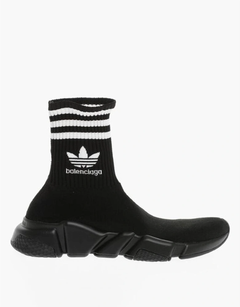 Canvas Print Rubber Sole Pull-On Sneakers Women - Black