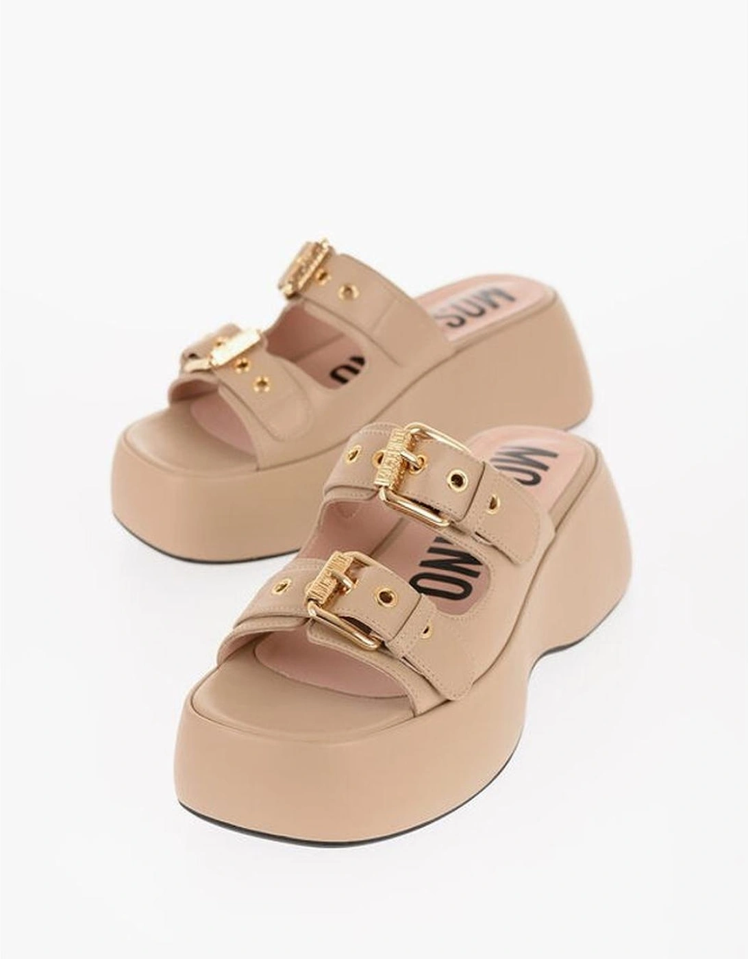 Platform Buckle Rubber Sole Sandals Women - Brown, 6 of 5