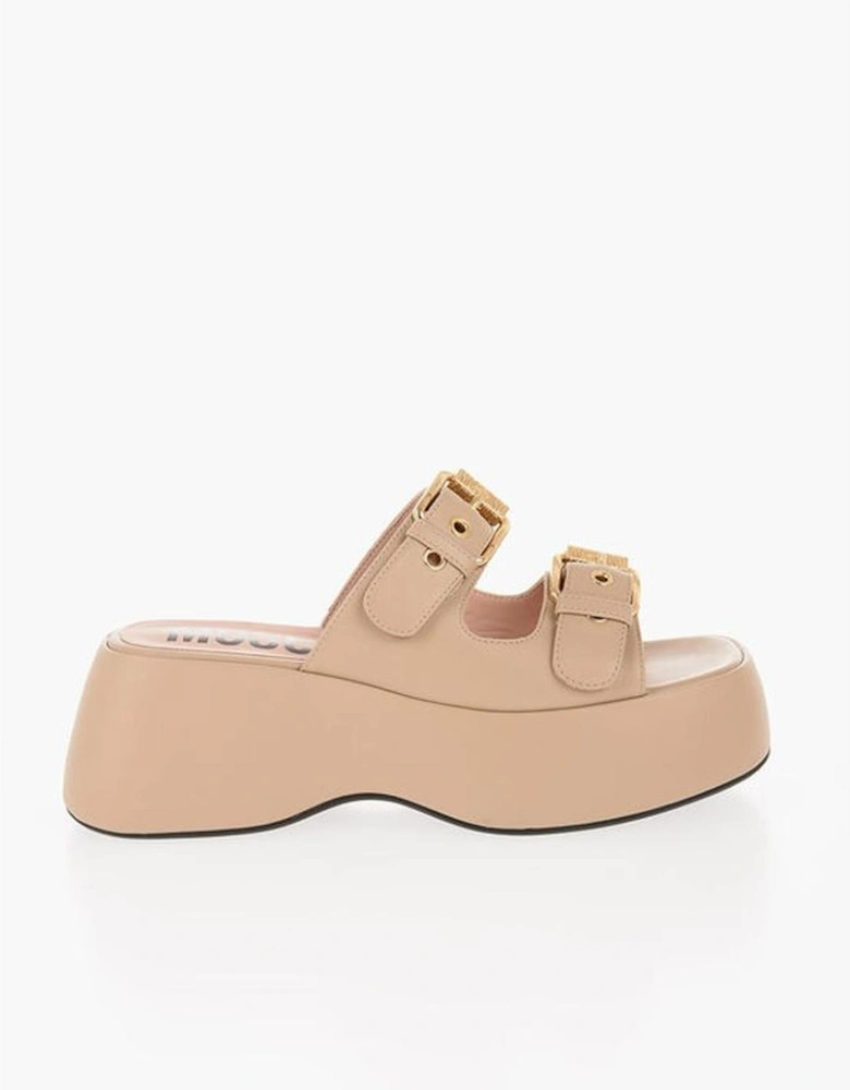 Platform Buckle Rubber Sole Sandals Women - Brown