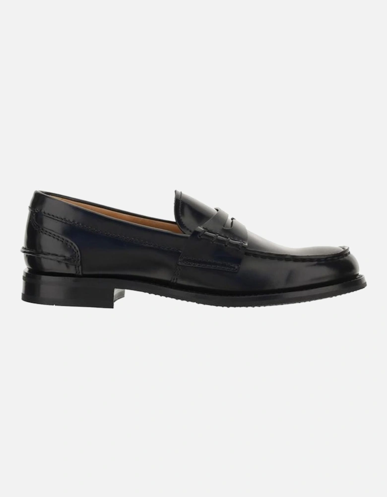 Calfskin Embossed Trim Loafers Women - Black Flat Shoes
