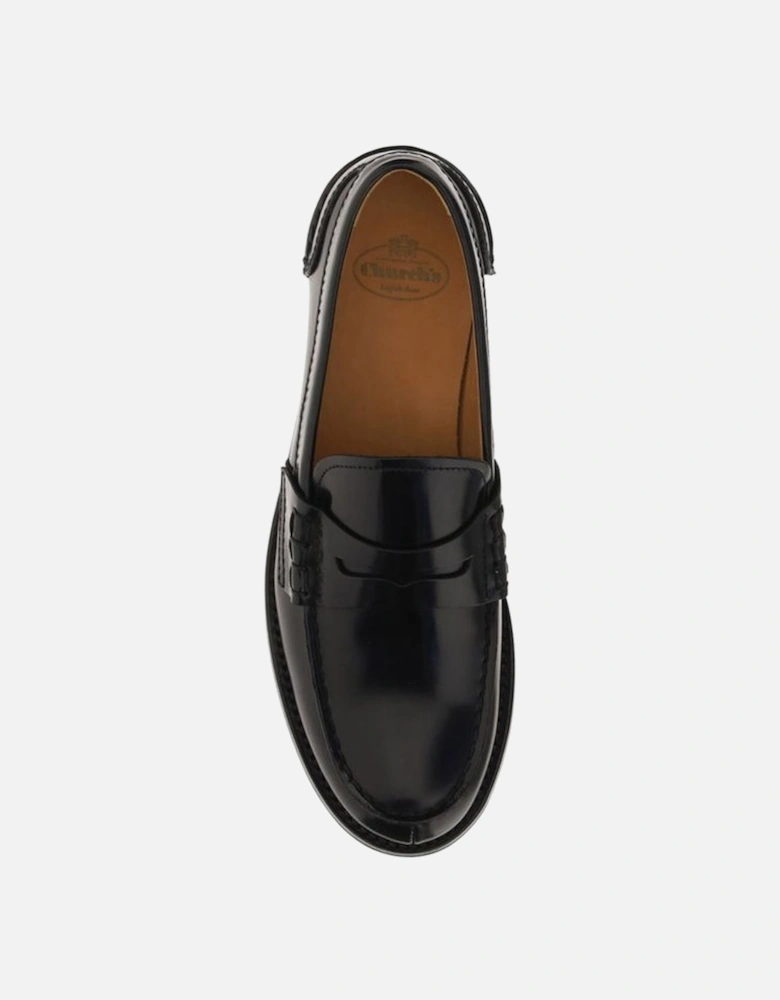 Calfskin Embossed Trim Loafers Women - Black Flat Shoes