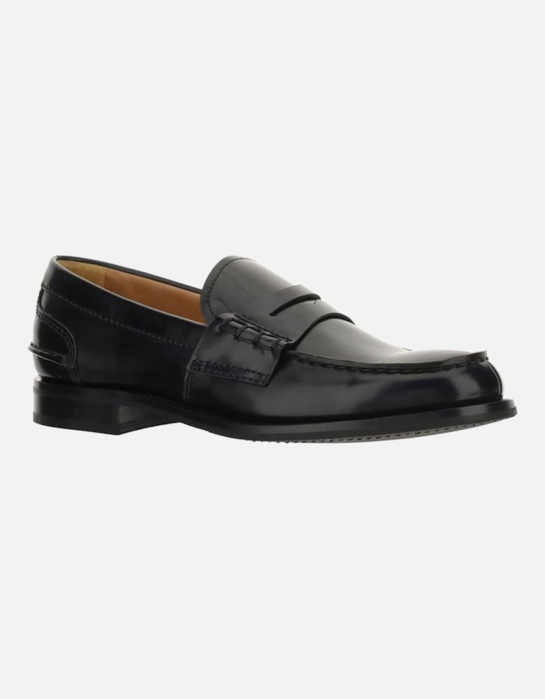 Calfskin Embossed Trim Loafers Women - Black Flat Shoes