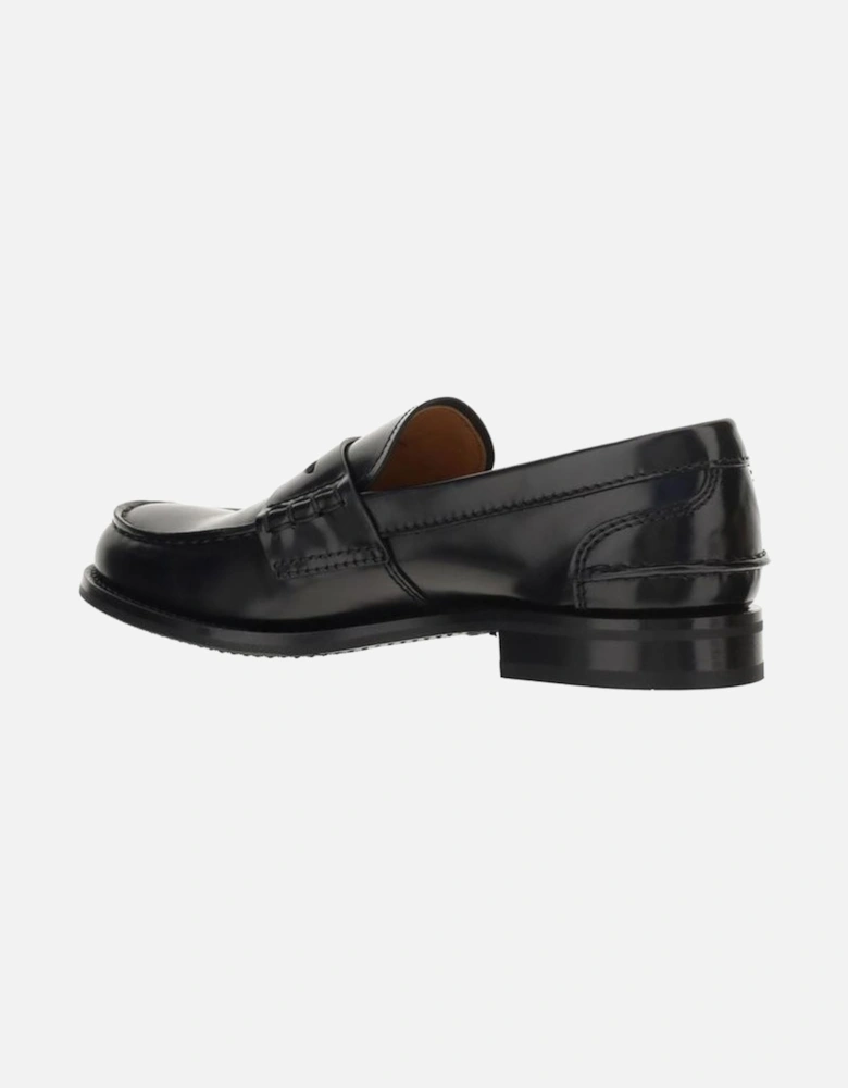 Calfskin Embossed Trim Loafers Women - Black Flat Shoes