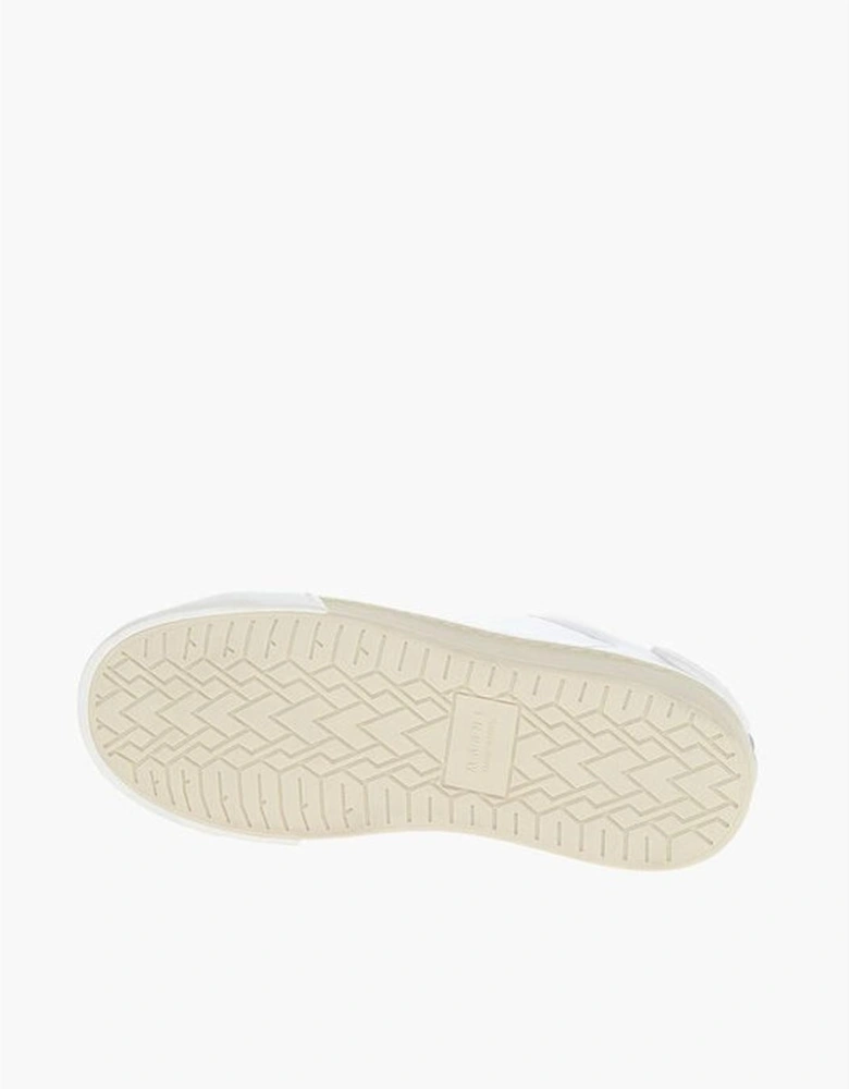 Leather Lace-Up Sneakers with Rubber Sole Women - White