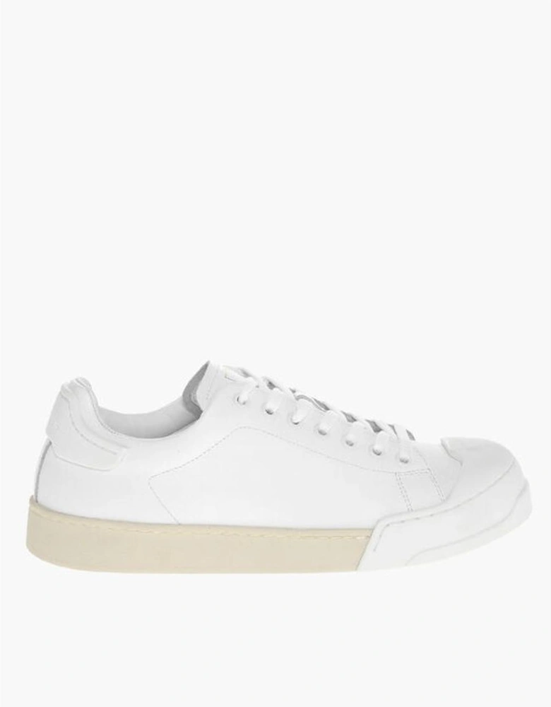 Leather Lace-Up Sneakers with Rubber Sole Women - White