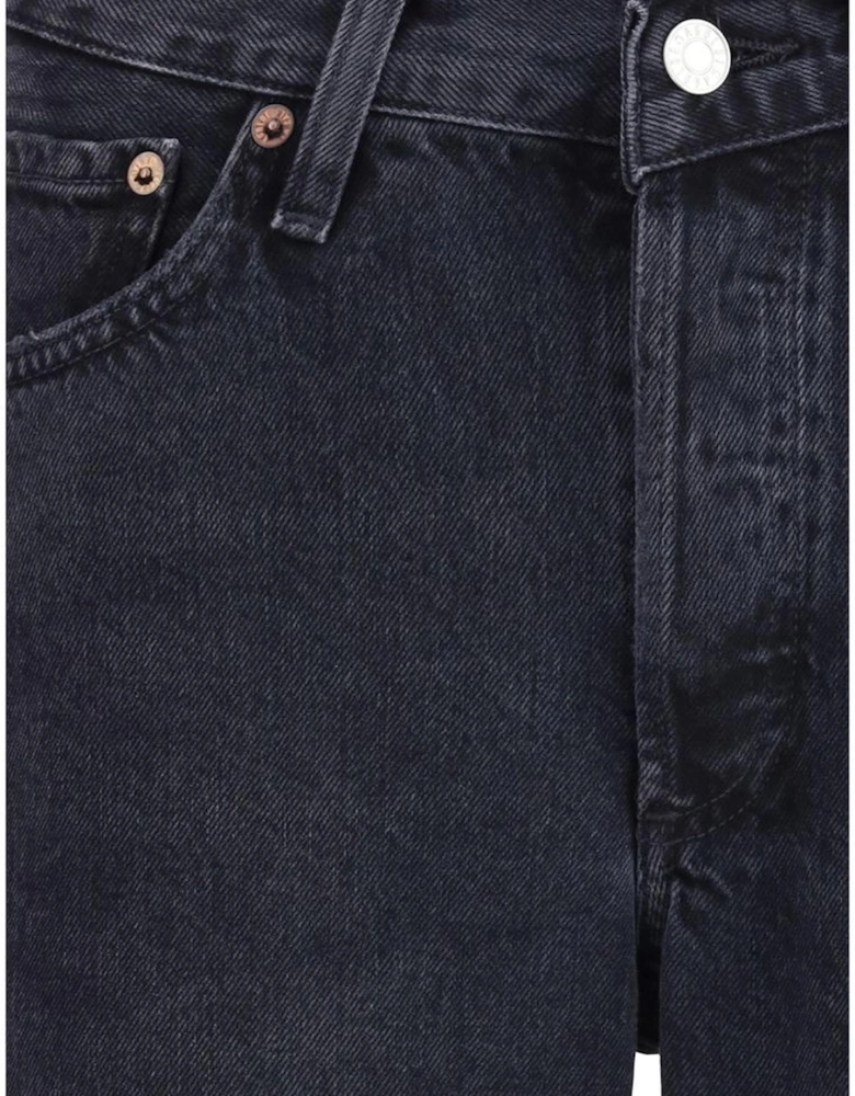 V-Shaped Waistband Straight Leg Jeans Women - Black Jeans