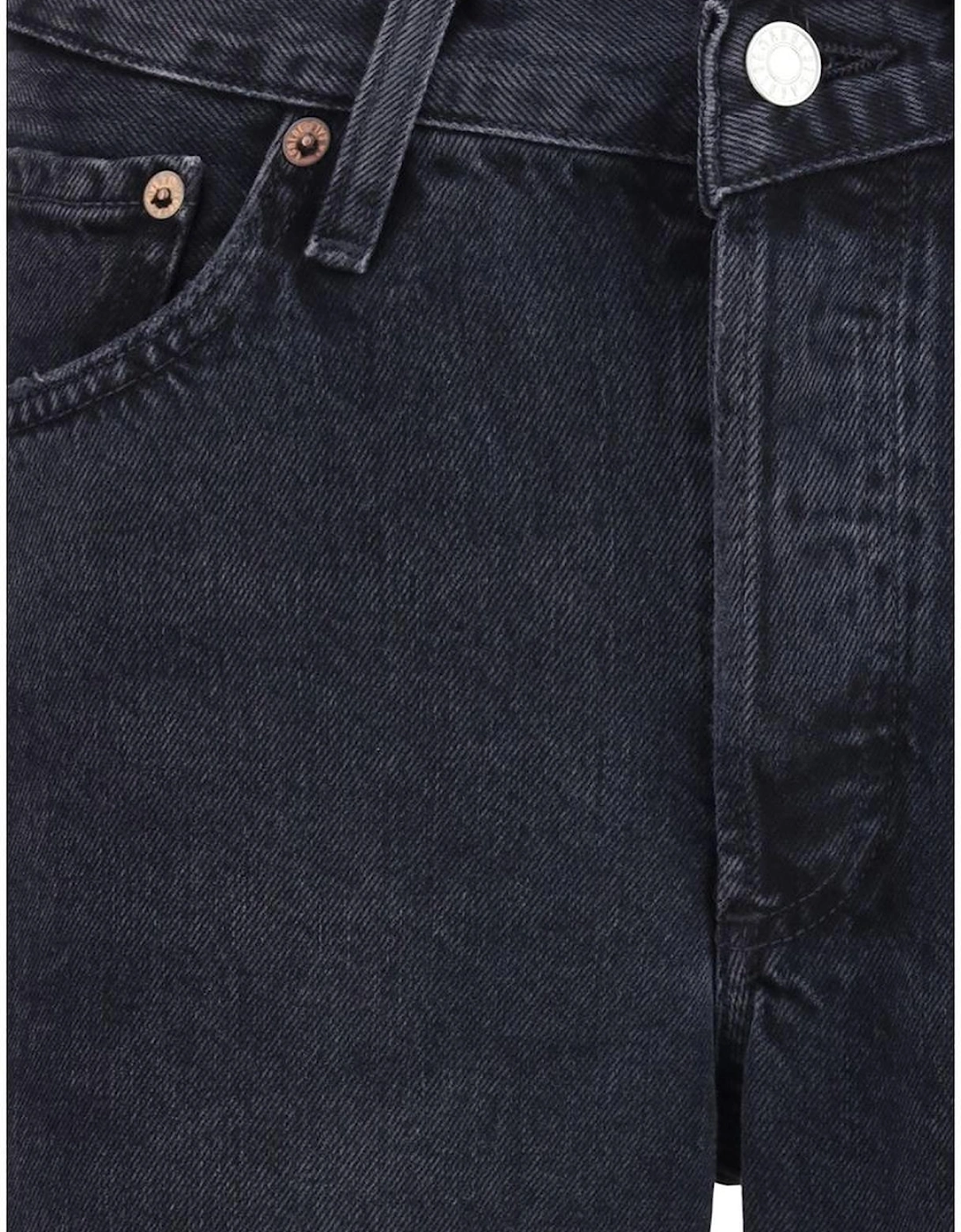 V-Shaped Waistband Straight Leg Jeans Women - Black Jeans