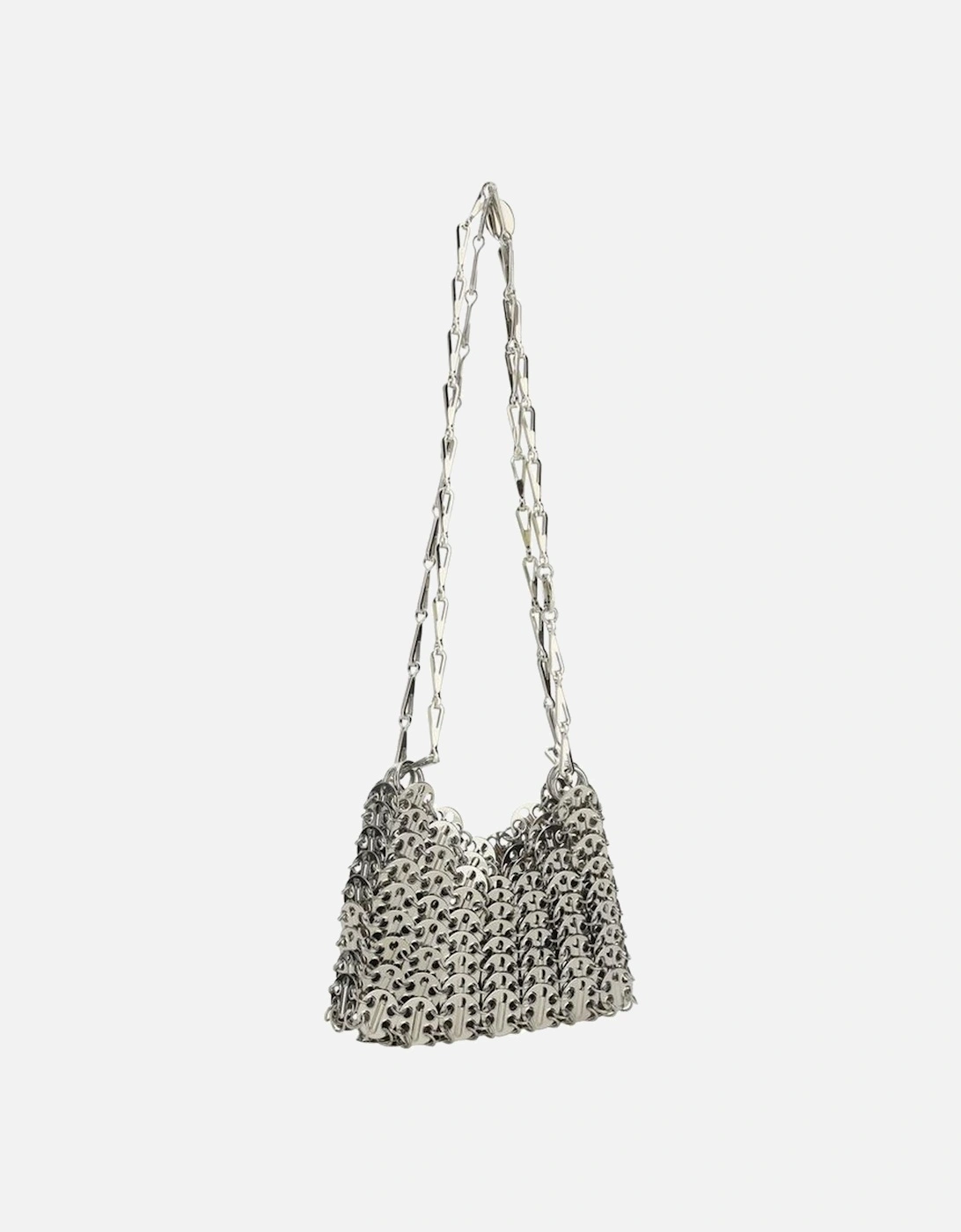 Metallic Disc Chainmail Shoulder Bag Women - Gray