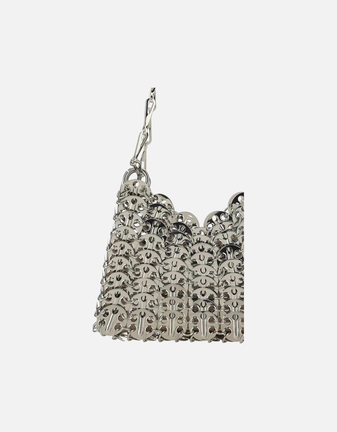 Metallic Disc Chainmail Shoulder Bag Women - Gray
