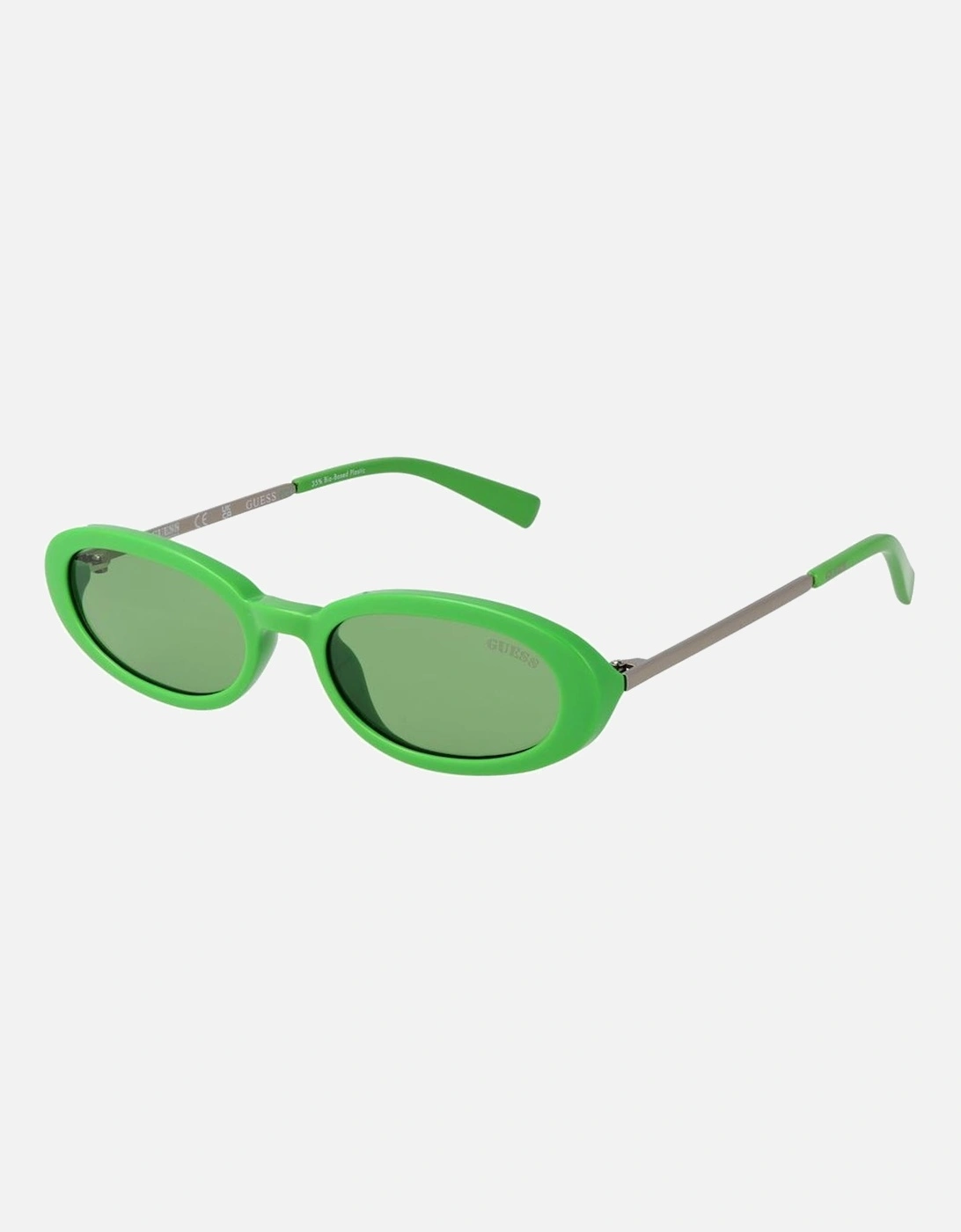 Oval Plastic Frame Sunglasses with 100% UV Protection Unisex - Green, 4 of 3