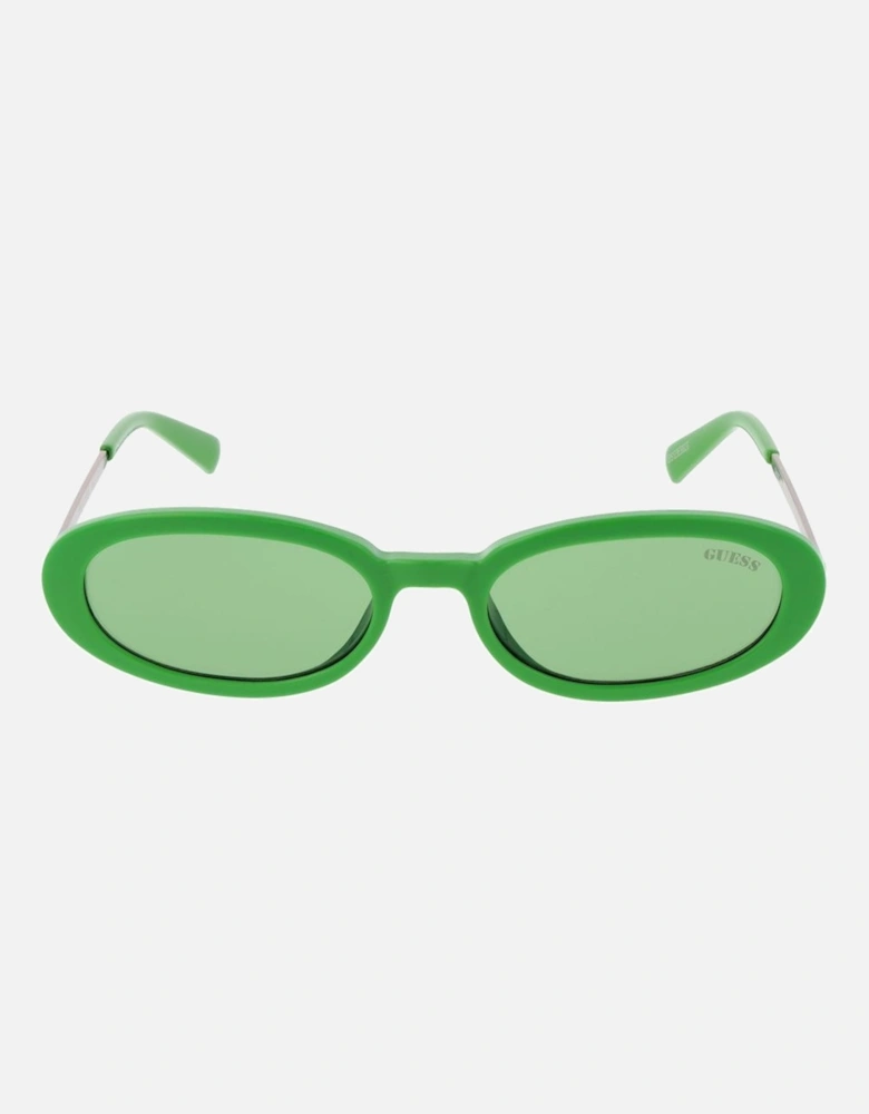 Oval Plastic Frame Sunglasses with 100% UV Protection Unisex - Green
