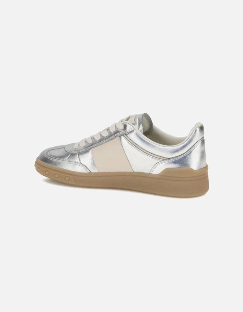 Upvillage Laminated Calf Leather Sneakers Women - Silver
