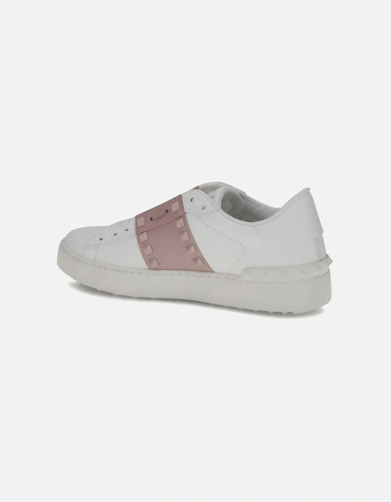 Rockstud Untitled Calfskin Sneakers with Platinum-Finish Studs Women -