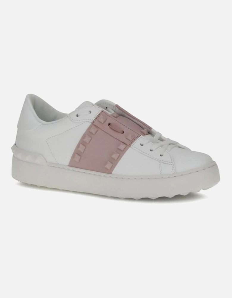 Rockstud Untitled Calfskin Sneakers with Platinum-Finish Studs Women -