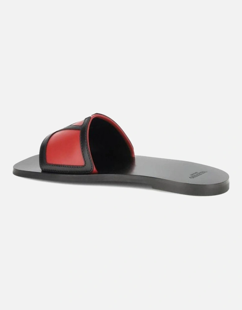 Viva Superstar Leather Sandals with VLogo Women - Red