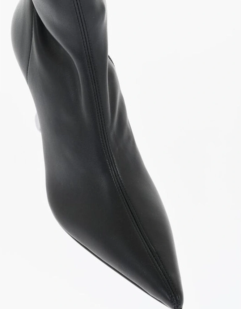 Leather Sole Zip Pull-On Boots Women - Black