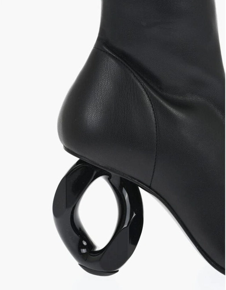 Leather Sole Zip Pull-On Boots Women - Black