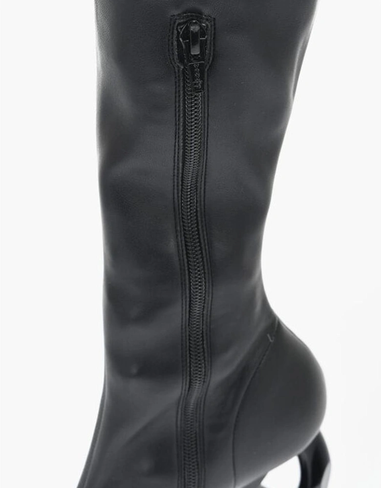 Leather Sole Zip Pull-On Boots Women - Black