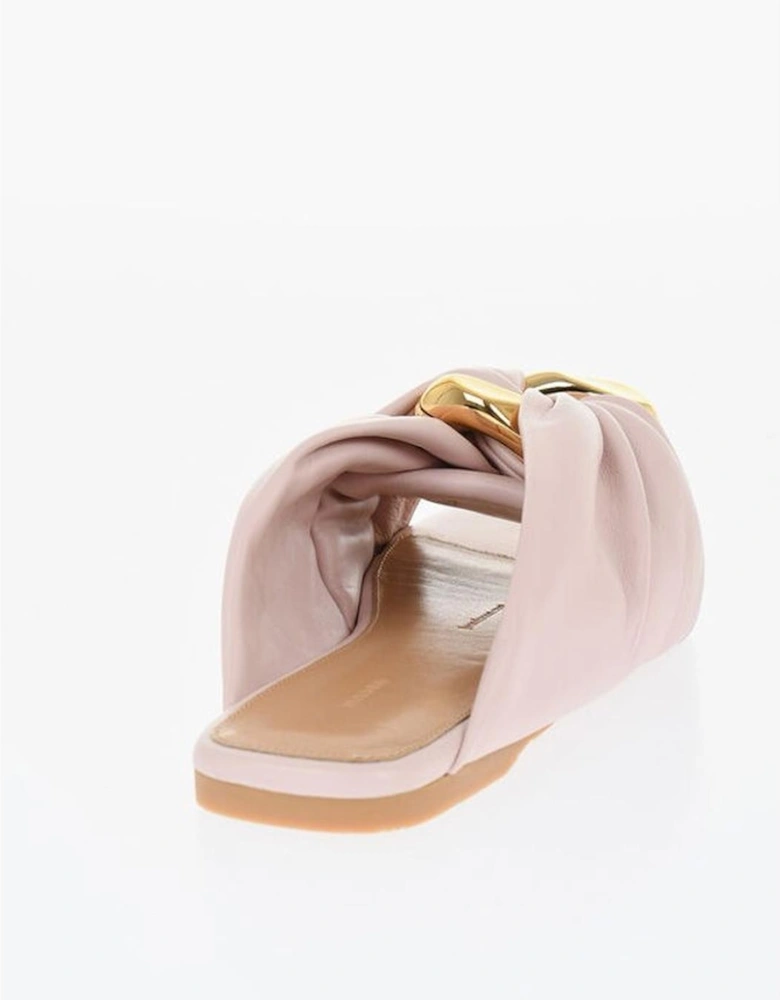 Leather Slip-On Shoes with Rubber Sole Women - Multicolor Sandals