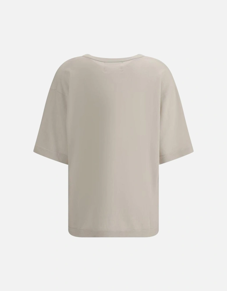 Cashmere and Cotton Ribbed V-Neck Top Women - Cream T-Shirts