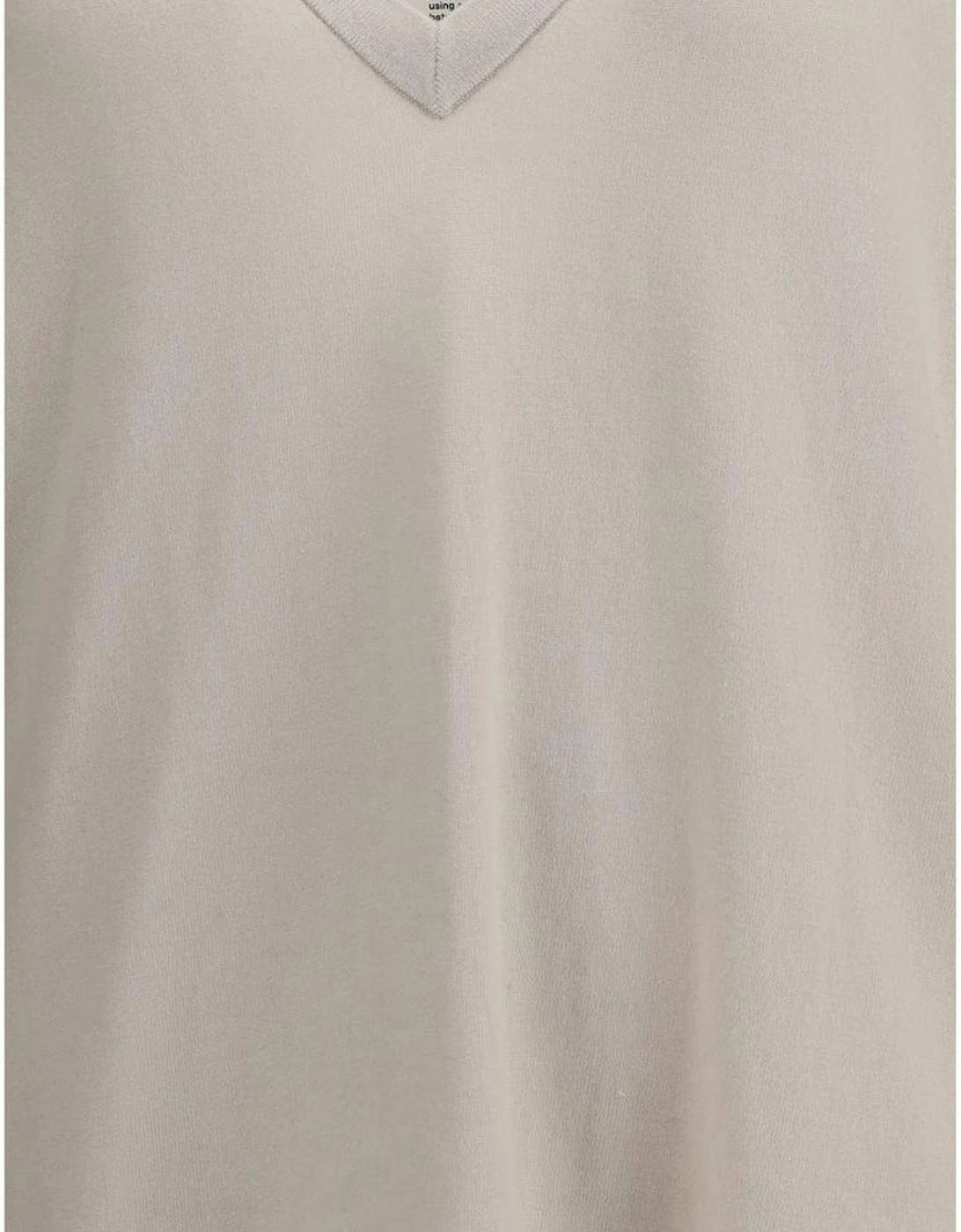 Cashmere and Cotton Ribbed V-Neck Top Women - Cream T-Shirts
