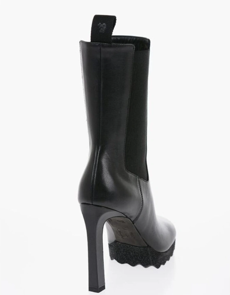 Leather Pull-On Boots with Elasticised Gores Women - Black