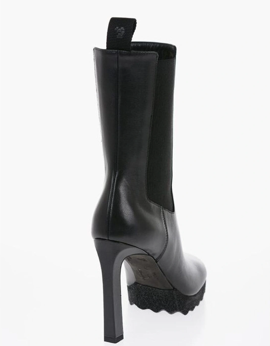 Leather Pull-On Boots with Elasticised Gores Women - Black