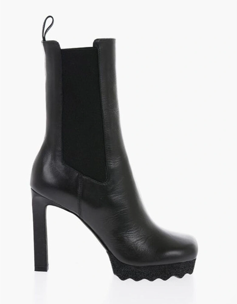 Leather Pull-On Boots with Elasticised Gores Women - Black
