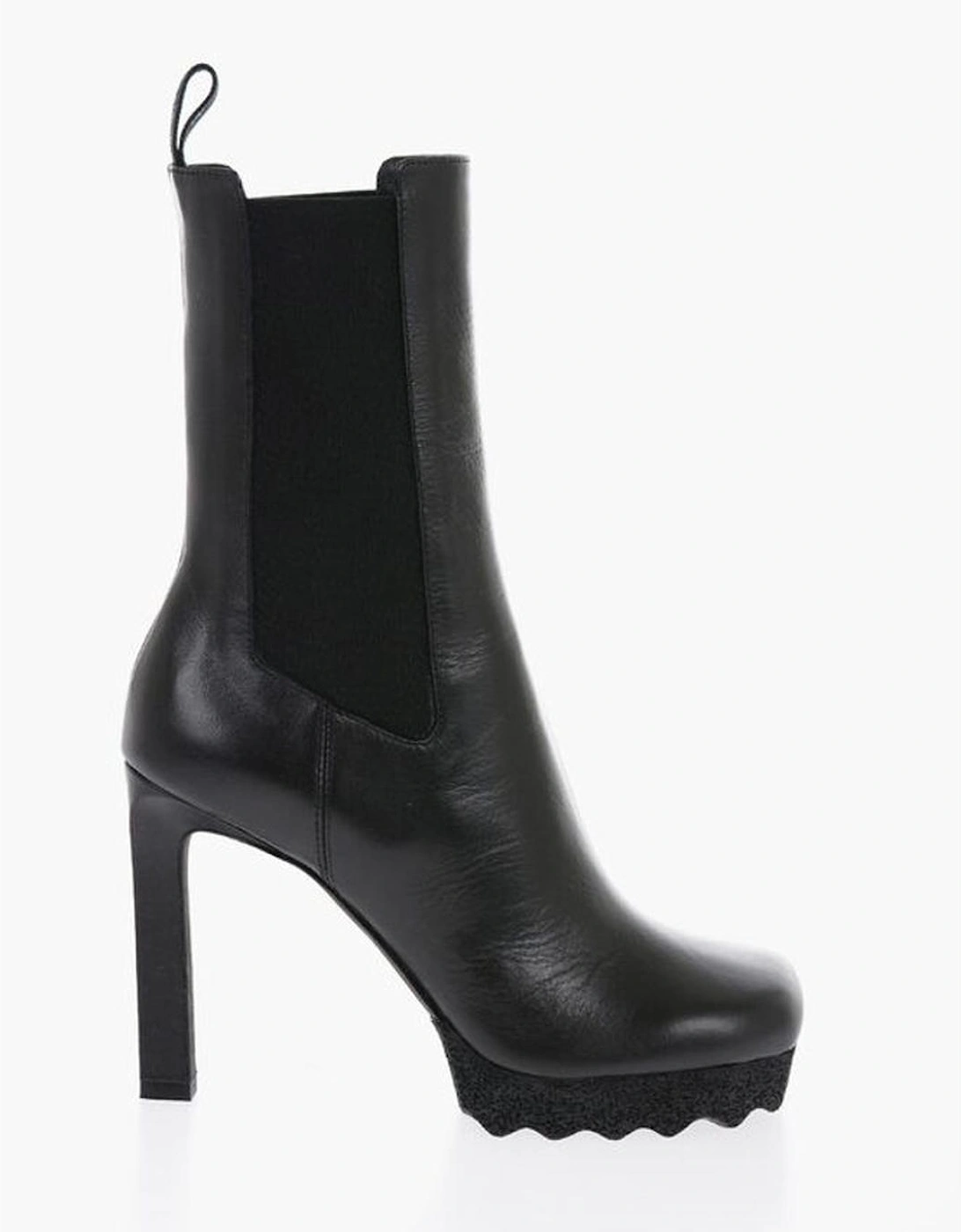 Leather Pull-On Boots with Elasticised Gores Women - Black