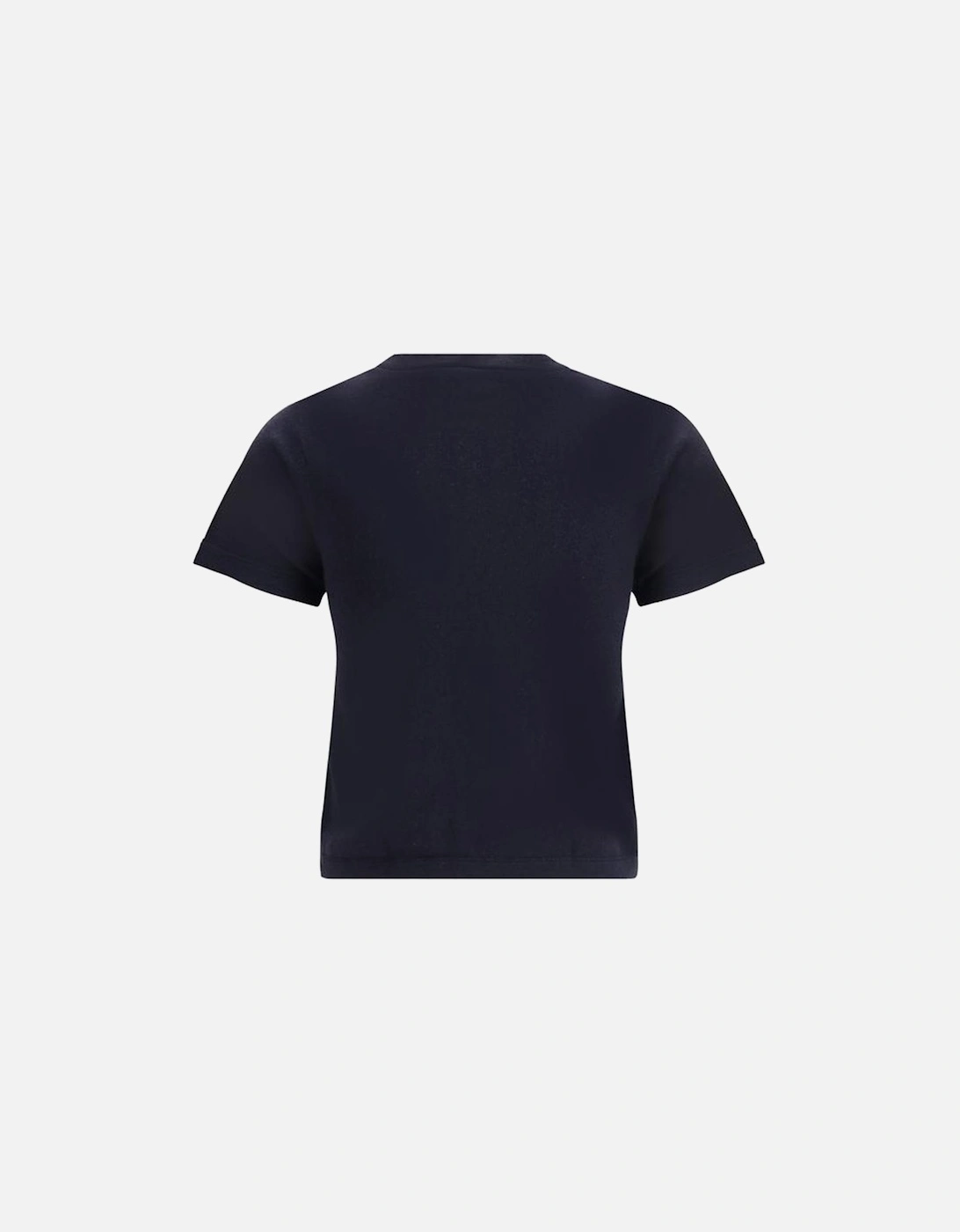 Cropped Cashmere-Cotton Knit T-Shirt Women - Blue