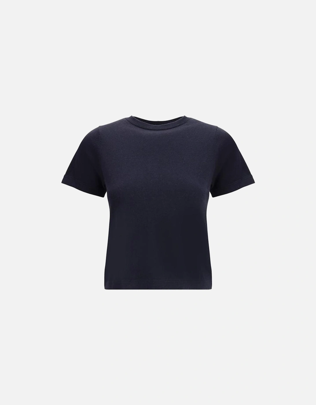 Cropped Cashmere-Cotton Knit T-Shirt Women - Blue, 4 of 3