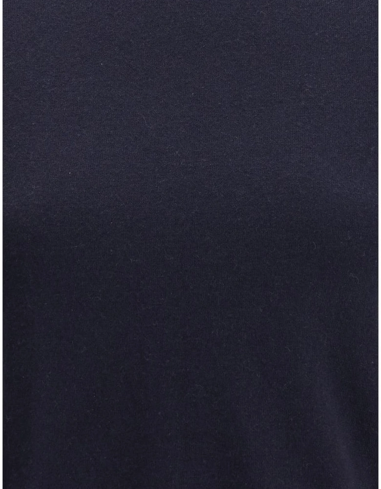 Cropped Cashmere-Cotton Knit T-Shirt Women - Blue
