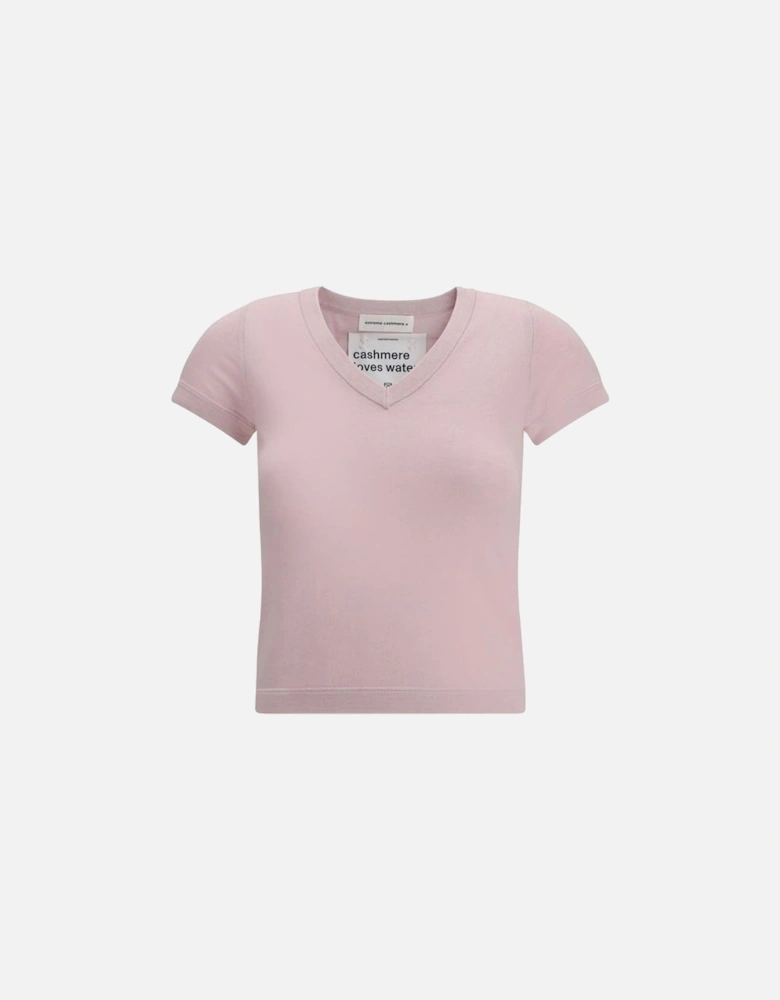 Knit Cashmere-Cotton Cropped T-Shirt Women - Multicolor