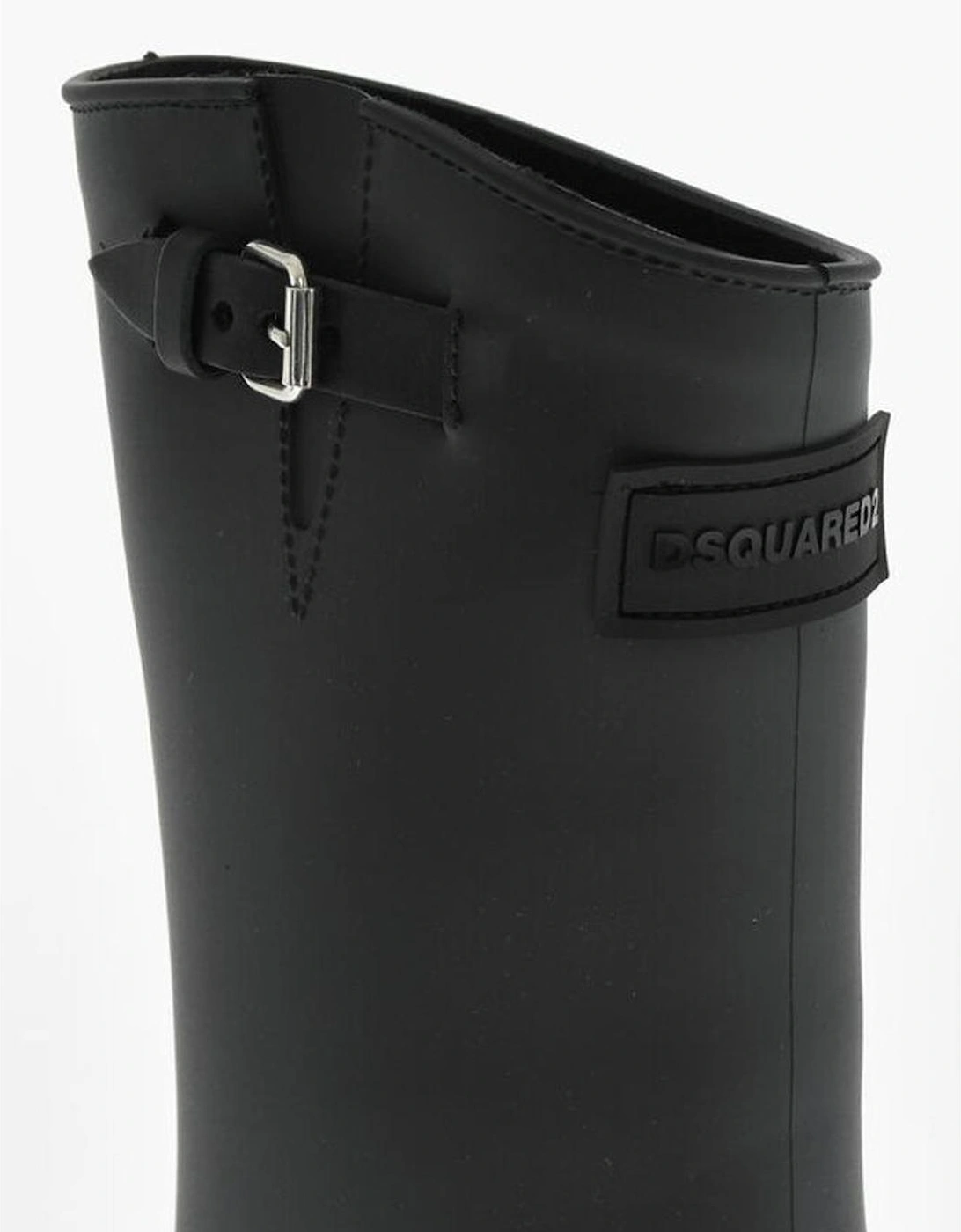 Rugged Sole Pull-On Boots with Buckles Women - Black