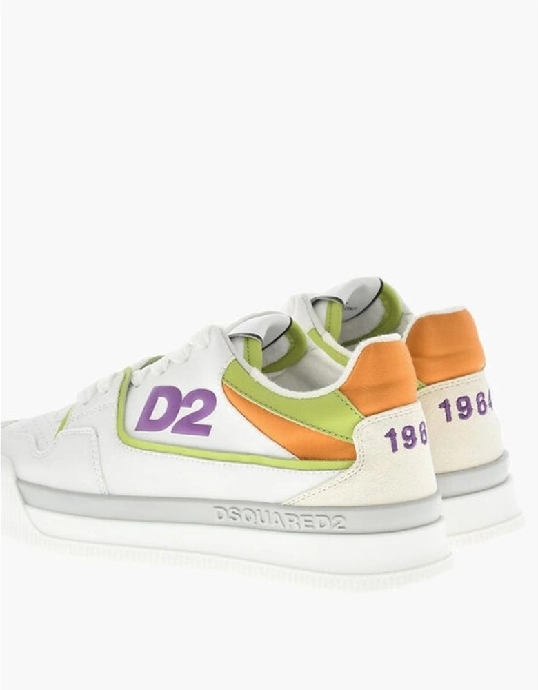 Lace-Up Leather Sneakers with Logo Women - White